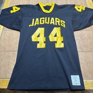 VINTAGE BLACK‎ GOLD #44 JAGUARS SAND KNIT MEDALIST JERSEY SZ LARGE